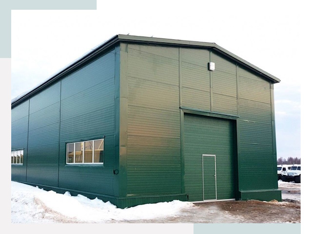 Двускатные ангары в Луховицах